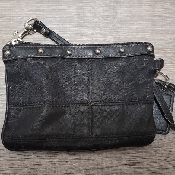 Coach Optic Lurex Signature Black Studded Satchel - Picture 9 of 11